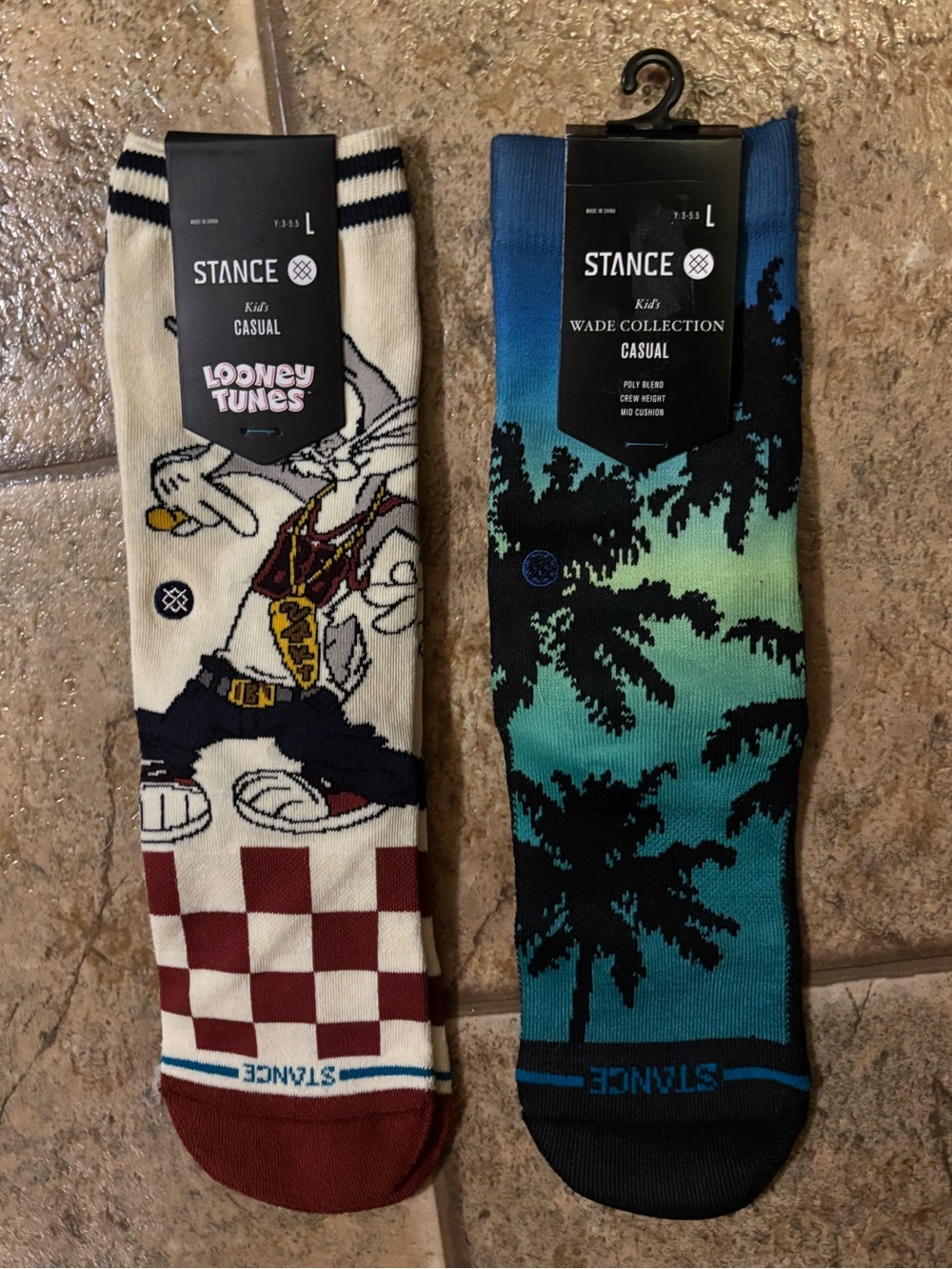 NWT *Bundle of 2 pairs* Stance kids socks sz L (3-5.5)